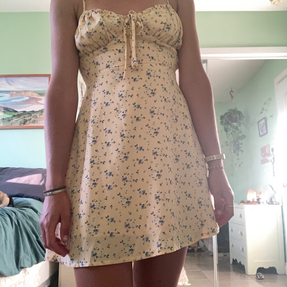 Yellow floral dress